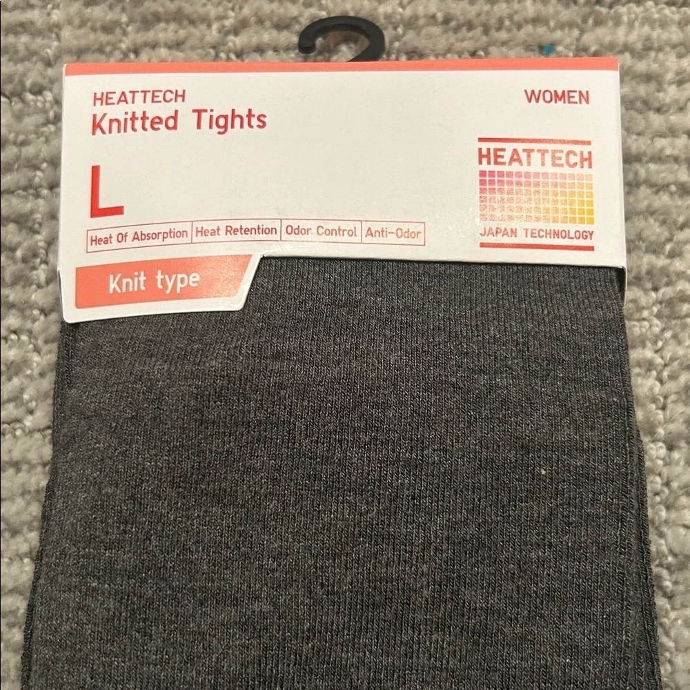 Uniqlo HEATTECH Dark Gray Knitted Tights for Women L